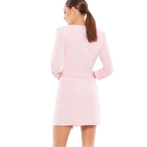 Mac Duggal 55692 Ruffled Faux Tuxedo Mini Dress - Size 10 - Picture 2 of 12